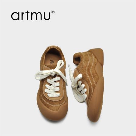 Artmu阿木厚底德训鞋女款复古真皮休闲运动鞋舒适春季新款6558-1