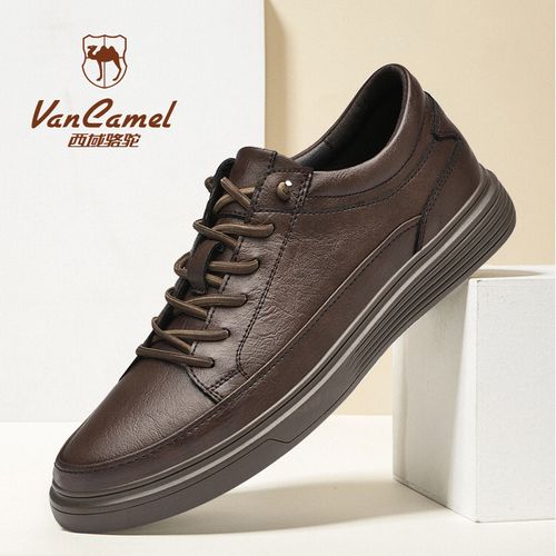 西域骆驼春夏季防滑休闲皮鞋男士防滑皮鞋时尚低帮韩版软底休闲鞋主图