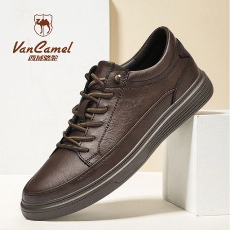 西域骆驼春夏季防滑休闲皮鞋男士防滑皮鞋时尚低帮韩版软底休闲鞋