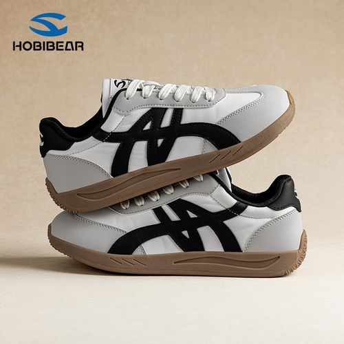 HOBIBEAR男鞋2026新款网面透气平底宽感休闲百搭软底复古阿甘鞋男主图