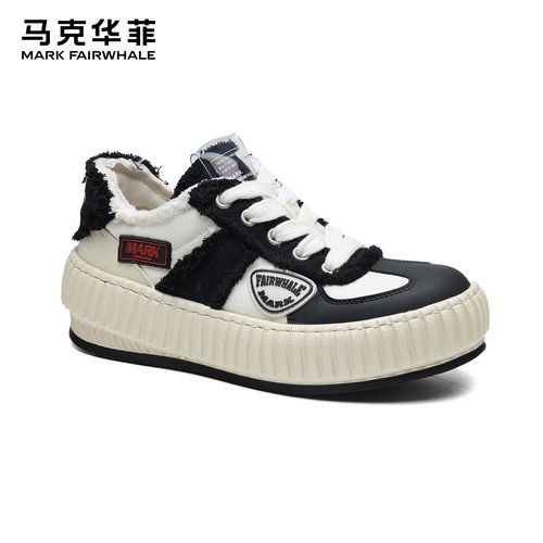 马克华菲2026新款低帮百搭男鞋春季时尚复古潮流潮鞋厚底休闲鞋主图
