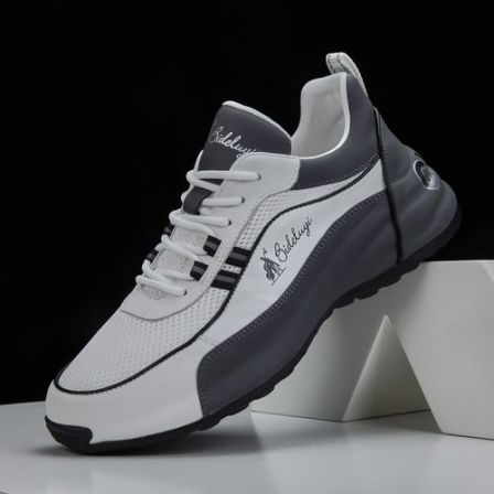 春季新款真皮运动鞋百搭休闲男鞋头层牛皮男鞋男士老爹鞋时尚潮鞋