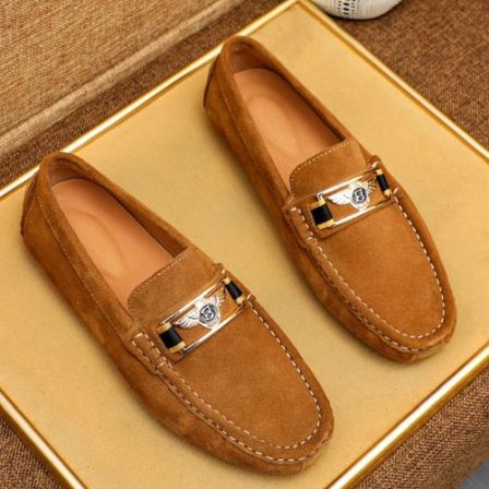 潮流百搭软底豆豆鞋真皮男轻奢一脚蹬鞋2026欧洲站潮牌休闲鞋新款