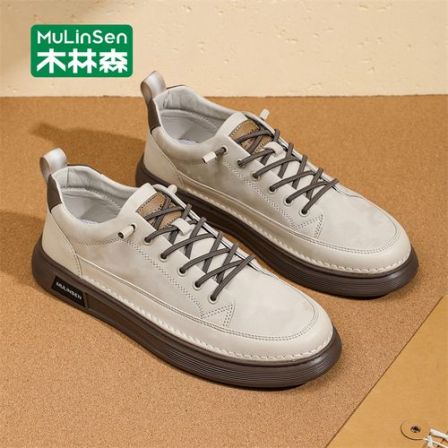 木林森男鞋时尚百搭一脚蹬休闲潮鞋透气防滑男士板鞋软底徒步开车