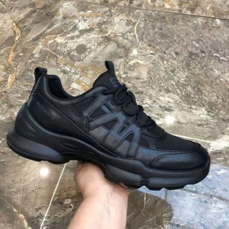 潮流男鞋春季新款皮网拼接透气运动鞋百搭厚底男士时尚休闲鞋1039