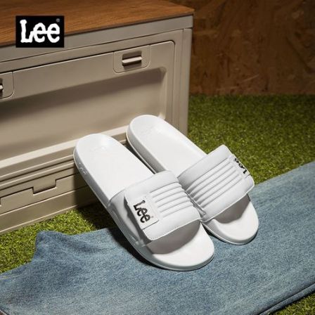 Lee夏季新款男士拖鞋纯色拖鞋白色简约时尚户外网红款厚底拖鞋