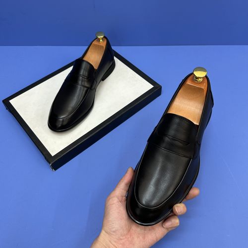 英伦风男士真皮百搭商务休闲黑色简约乐福鞋豆豆鞋主图