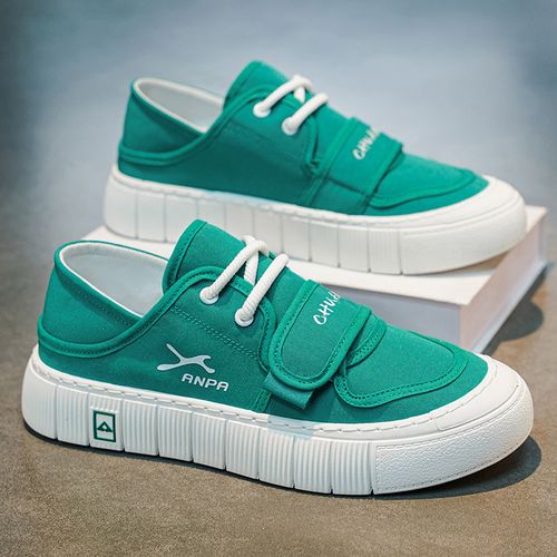 【设计师款】2026春季新款潮流百搭帆布鞋轻便软底男士休闲增高板鞋主图