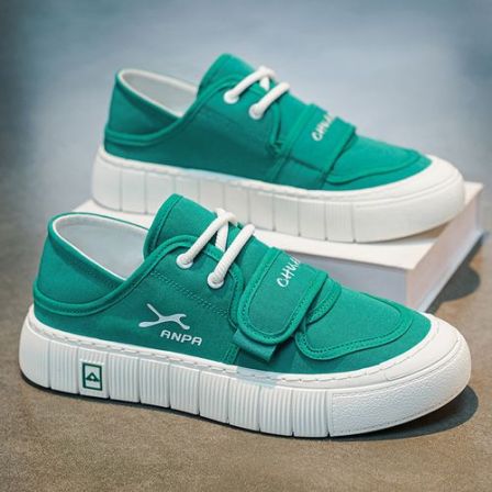 【设计师款】2026春季新款潮流百搭帆布鞋轻便软底男士休闲增高板鞋