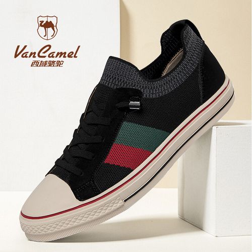 西域骆驼潮流春夏潮鞋青春潮流透气时尚休闲鞋休闲飞织松紧带男鞋主图