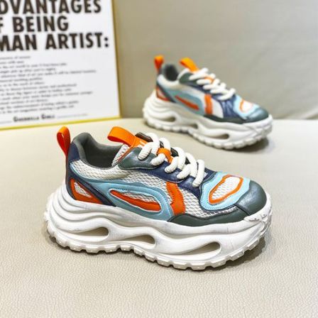 潮牌运动休闲鞋2026春季新款百搭网面透气男鞋潮流增高时尚老爹鞋