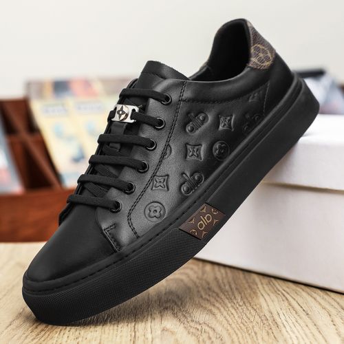 2026欧洲站男鞋真皮小白鞋男平底百搭头层牛皮板鞋透气黑色潮鞋子主图