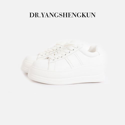 杨圣坤2026新品牛皮厚底增高内里羊皮小白鞋百搭休闲鞋B2601-3110主图