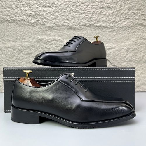 潮牌通勤百搭新款时尚厚底尖头皮鞋男士系带英伦风增高正装商务鞋主图