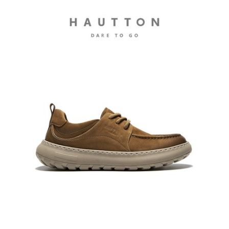 老钱风复古休闲鞋防水晶牛皮一脚蹬男鞋男士休闲皮鞋931XB6129