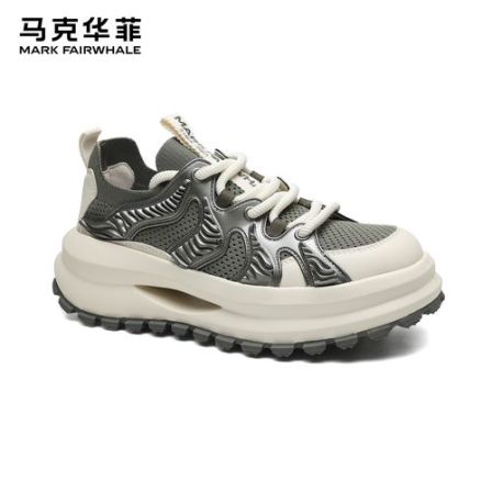 马克华菲2026新款男款运动鞋百搭春季增高潮鞋厚底时尚休闲鞋