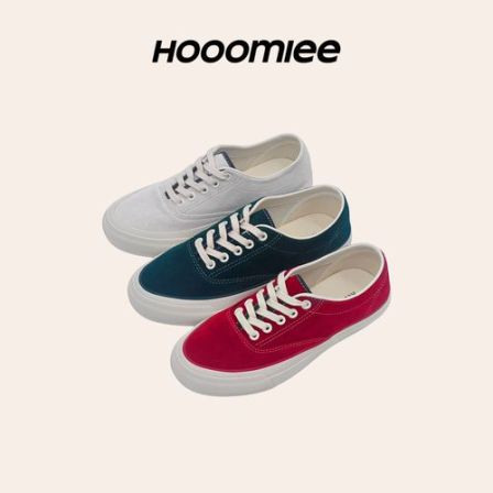 Hooomiee进口高丝光小牛皮硫化高密度低帮帆布鞋NJ001