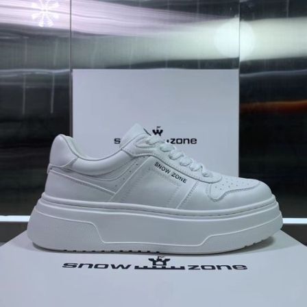 欧洲站新款男士头层牛皮真皮休闲增高轻便厚底系带小白