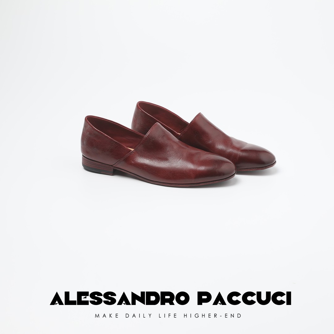 【孤品特价不退换】洛哥25242X 植鞣牛皮手工制作水洗复古休闲鞋主图