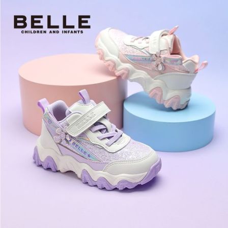 百丽新款儿童老爹鞋潮流运动跑步鞋时尚潮鞋公主系运动鞋RK0496