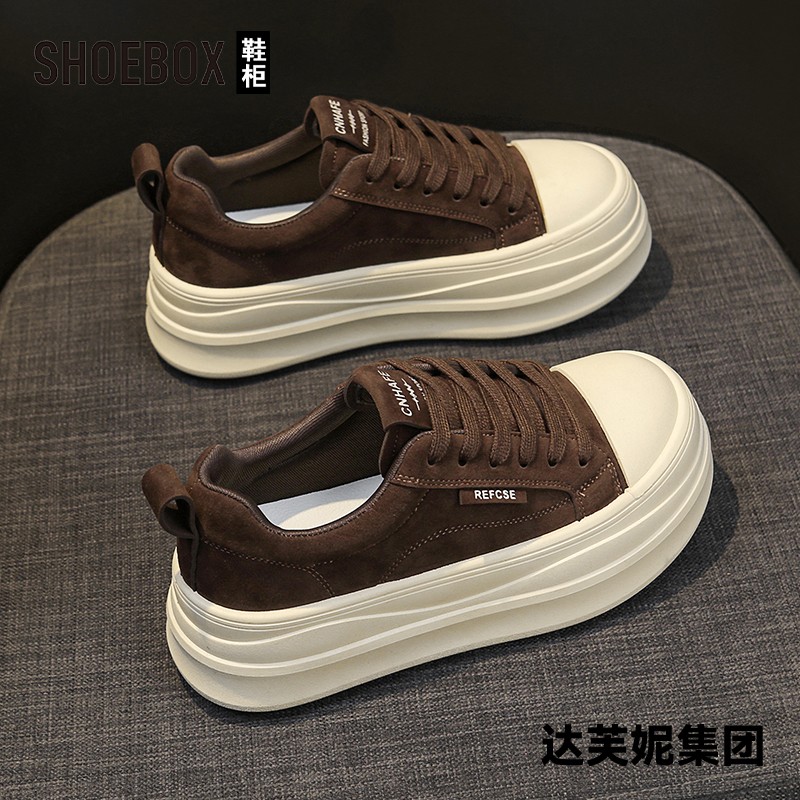 SHOEBOX鞋柜踩屎感厚底增高板鞋女2026新款百搭配阔腿裤运动鞋主图