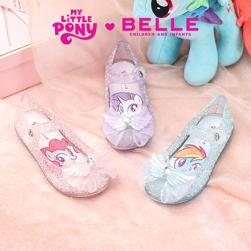 小马宝莉百丽儿童新款女夏季外穿果冻包头凉鞋水晶鞋RA0038主图