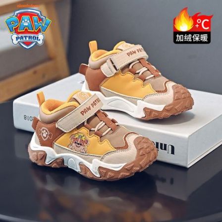 汪汪队童鞋2026新款男童学步鞋缓震加绒二棉秋冬软底皮面儿童鞋子