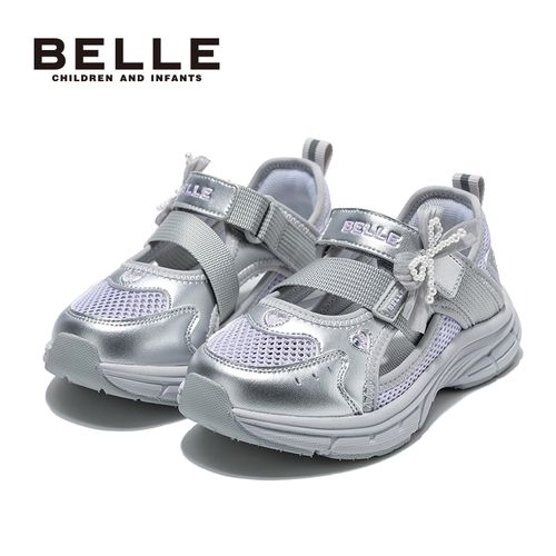 百丽儿童26夏季新款银色玛丽珍休闲运动儿童时尚休闲童鞋RK0605主图
