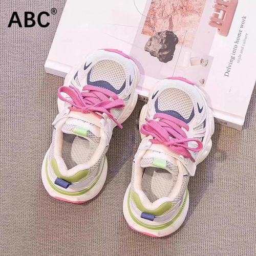 ABC女童运动鞋春秋款2026新款儿童老爹鞋透气网面单网鞋女宝鞋子主图