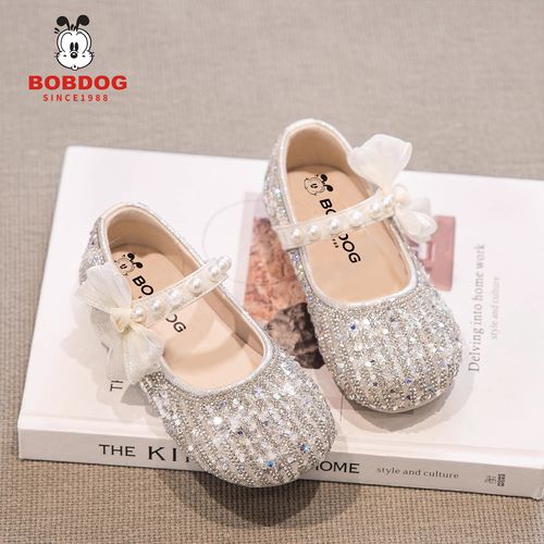 巴布豆女童公主鞋女孩水晶鞋儿童鞋子2026新款礼服皮鞋女宝闪亮鞋主图