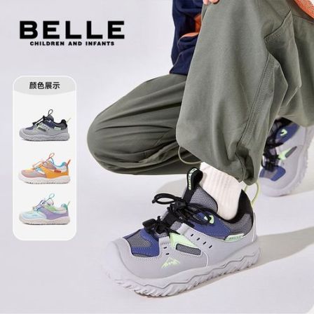 百丽儿童运动鞋26春季新款男女过年童鞋户外潮款跑步鞋 L6C510 QC
