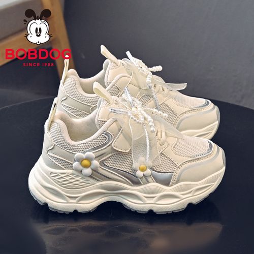 Bobdog/巴布豆女童公主运动鞋2025春秋款网面透气鞋子女孩老爹鞋主图