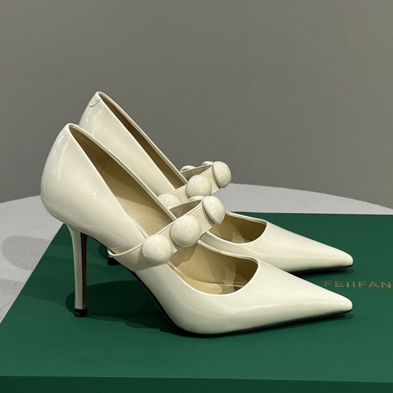 【现货】白色高跟鞋女细跟2025春秋新款气质百搭尖头法式单鞋947主图