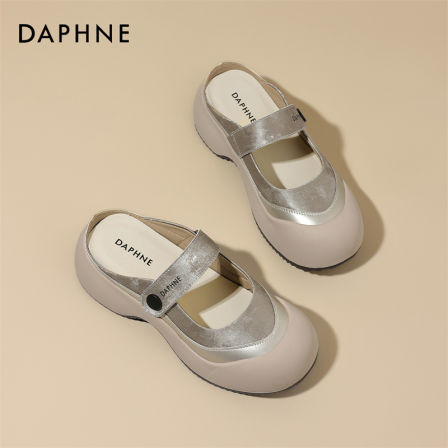 达芙妮玛丽珍包头拖鞋女夏季2026新款丑萌圆头浅口外穿厚底凉鞋S 