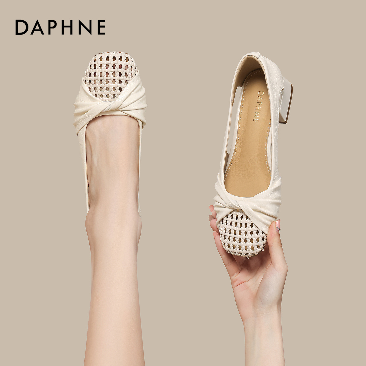 达芙妮法式粗跟凉鞋女生2026新款夏季凉单鞋透气不累脚玛丽珍鞋S主图