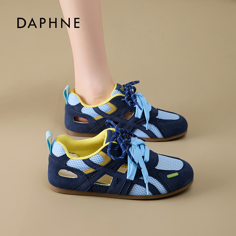 达芙妮2026夏季新款网面透气德训鞋百搭休闲运动阿甘鞋镂空女鞋S主图