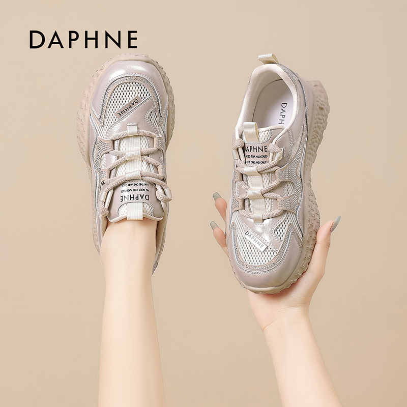 达芙妮厚底德训鞋女款2026新款夏季超火网面透气薄款阿甘休闲鞋S 主图