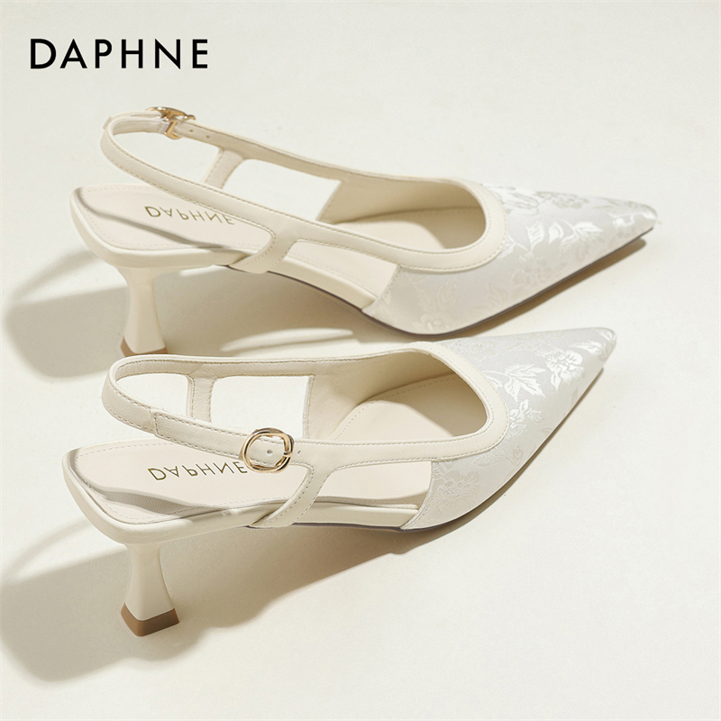 达芙妮官方正品春夏季新品女鞋时尚尖头细高跟配旗袍气质高跟鞋S 主图