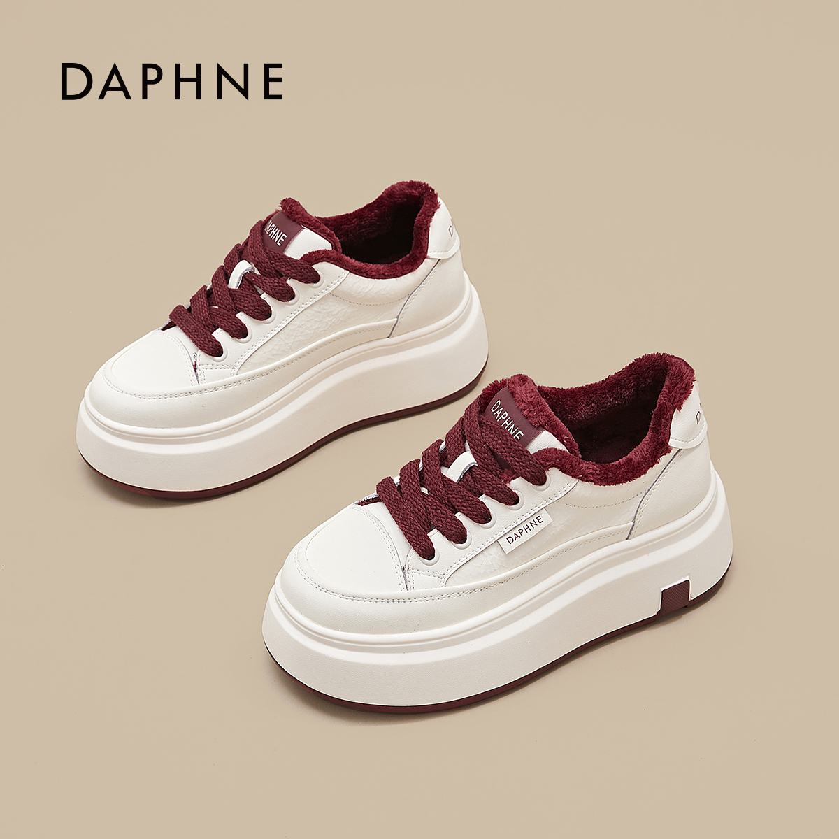 达芙妮官方正品小白鞋女2026春季新款小个子增高休闲鞋软底板鞋S 主图