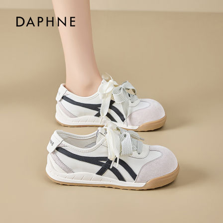 达芙妮2025春季官方正品新款时尚休闲鞋系带透气舒适德训鞋LL
