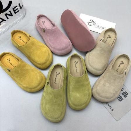 广州欧货【苹果绿】早春4cm勃肯圆头洋气轻奢纯色包头拖28-56