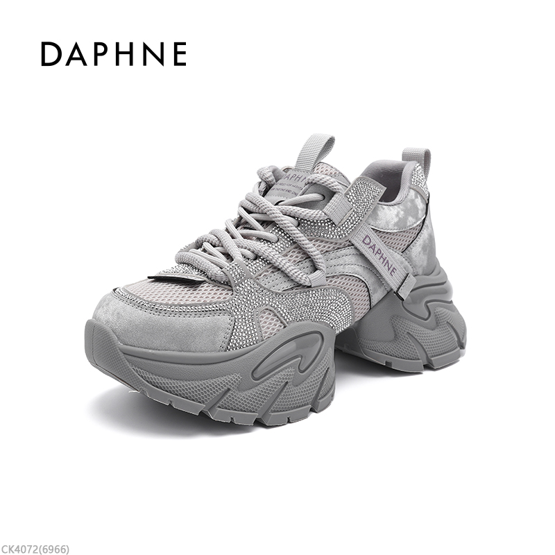 达芙妮新款时尚休闲鞋透气厚底鞋子老爹鞋网面春季增高ins女鞋LL主图