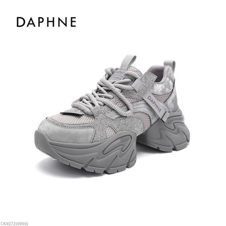 达芙妮新款时尚休闲鞋透气厚底鞋子老爹鞋网面春季增高ins女鞋LL