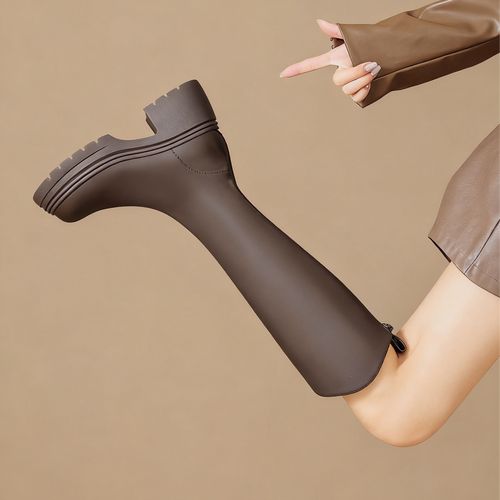 软糖靴厚底长筒靴女靴骑士靴秋冬时装靴美拉德风靴子女靴高筒靴主图