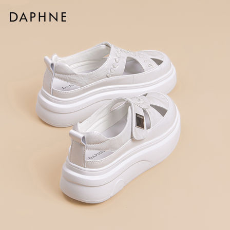 达芙妮一脚蹬凉鞋女2026夏季外穿镂空透气罗马凉拖鞋时尚休闲鞋S