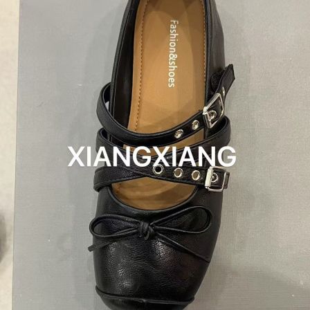 新款法式芭蕾风浅口平底蝴蝶结女单鞋#333