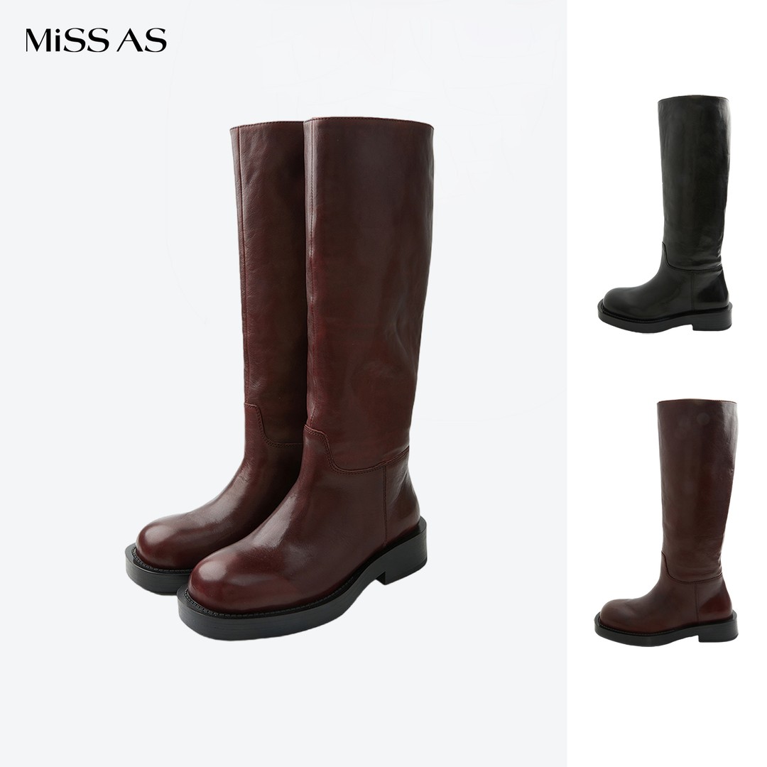 【IMMI】女式水洗高筒长靴百搭时尚设计感中长筒鞋26春夏主图