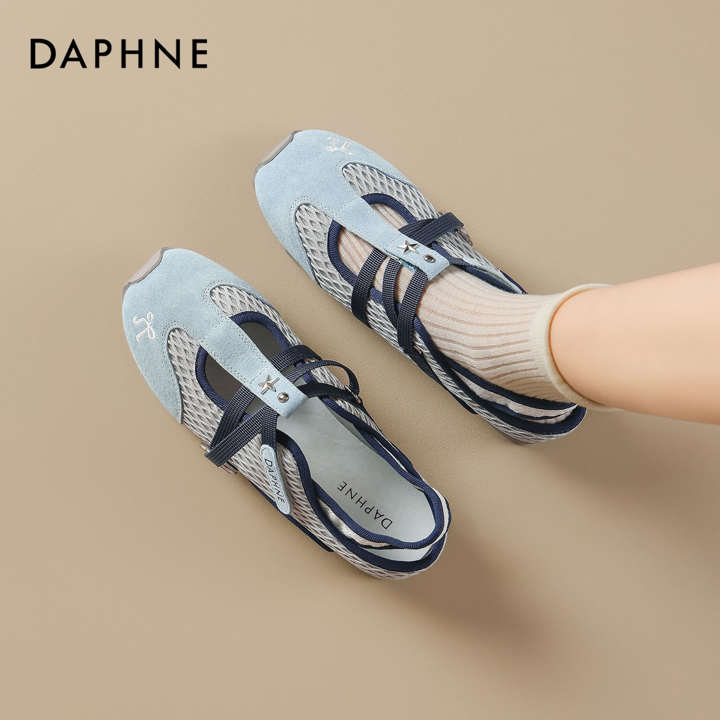 达芙妮玛丽珍单鞋女士夏季新款网面透气运动凉鞋百搭休闲阿甘鞋S主图