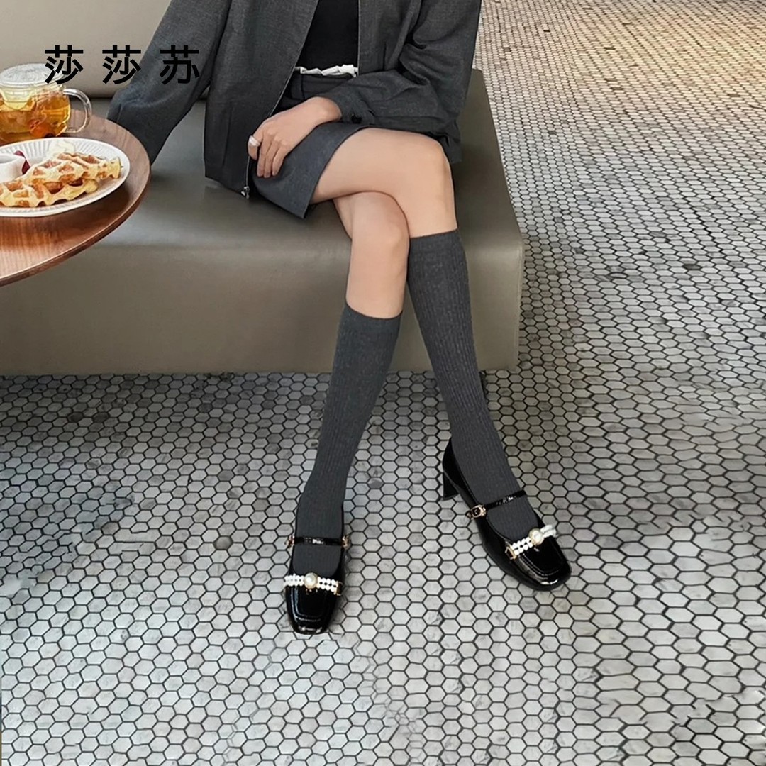 【罗马假日】莎莎苏2026年春款小香风复古中跟玛丽珍鞋女Z76135A-10主图