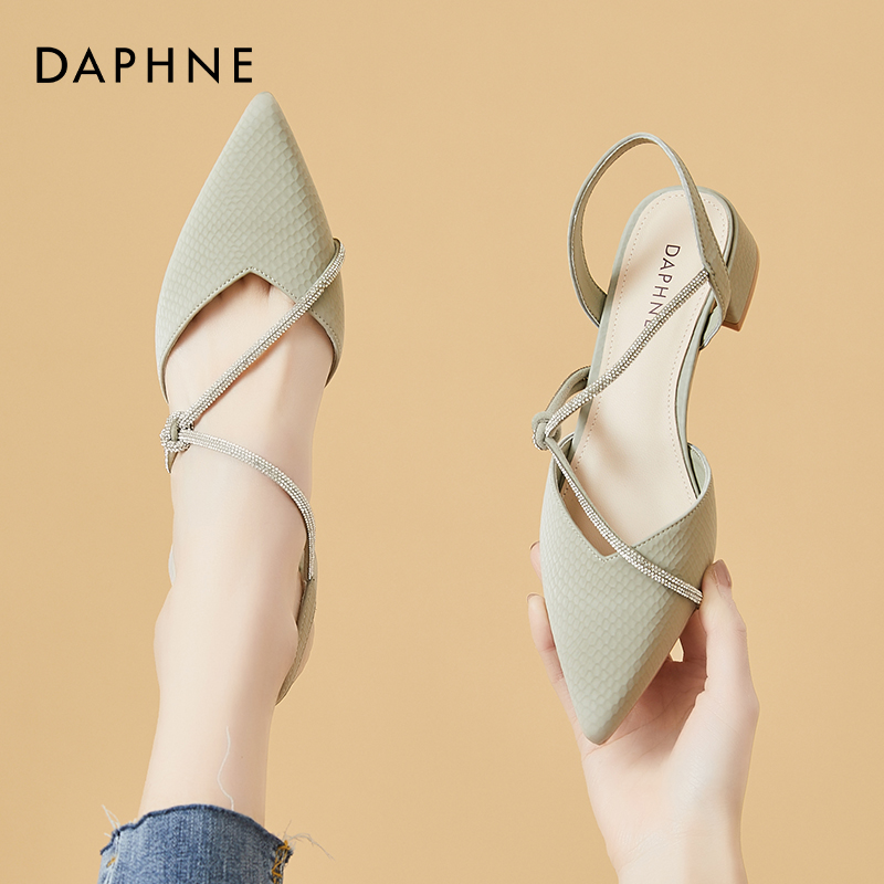 达芙妮高级感包头单鞋女款2026新款夏季时装尖头粗跟配裙子凉鞋S 主图